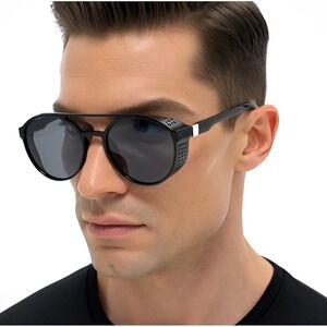Retro Round Sunglasses Men Women Vintage Gothic Glasses Street Wear Lentes Gafas